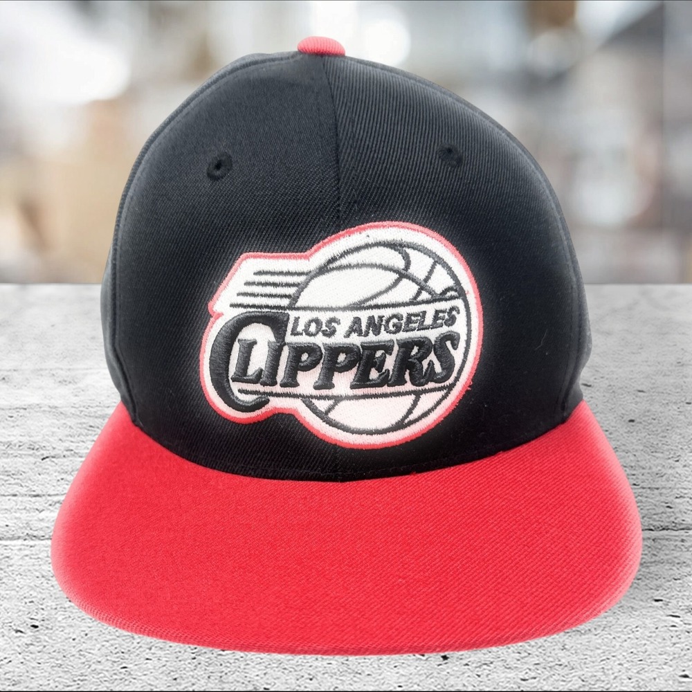 Mitchell & Ness Clippers Hat Mens OSFA Black Red Snapback NBA Underbrim Script